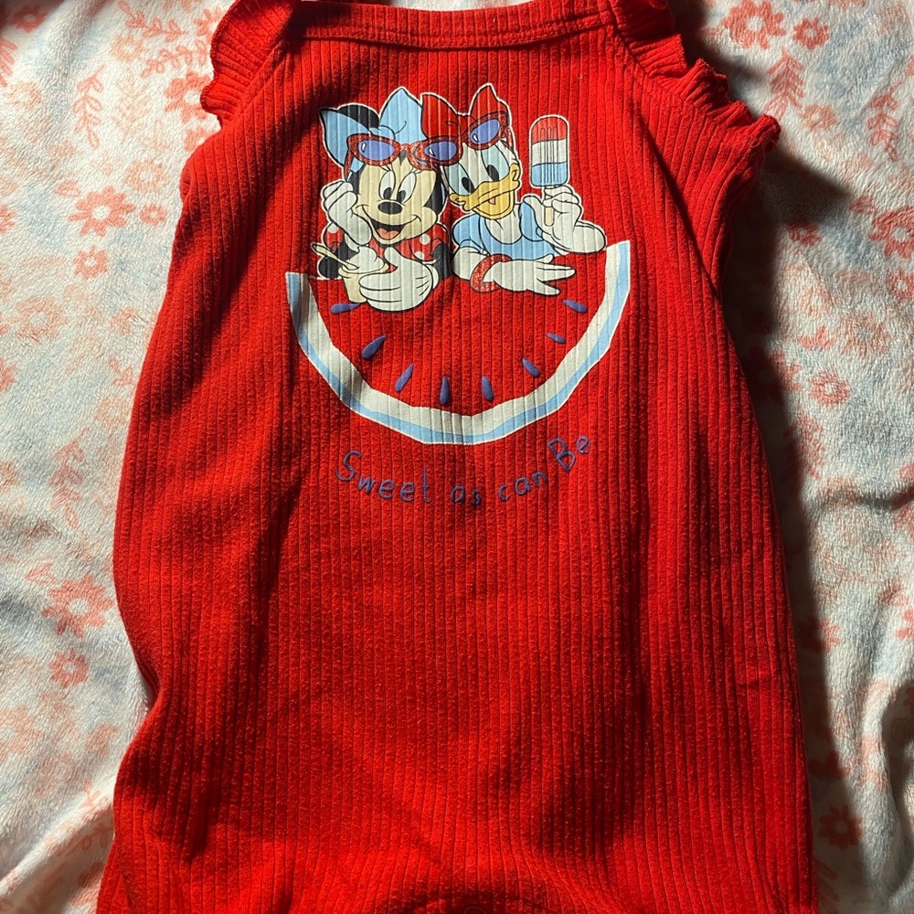 Red Disney Character Sleeveless Top